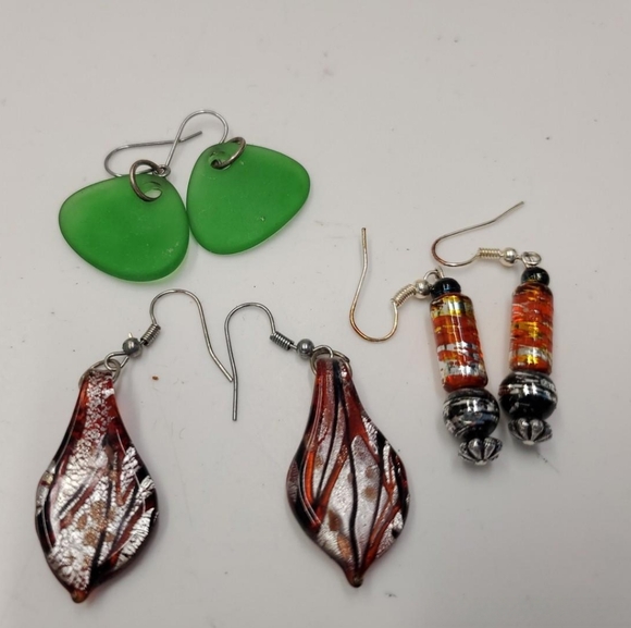 Peacock AB Aurora Borealis Glass Crystal Bead Necklace Vintage Watermelon Color - Picture 6 of 9